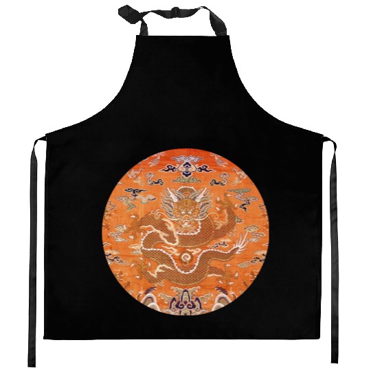 Chinese dragon fabric Kitchen Aprons