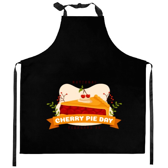 national cherry pie day Kitchen Aprons