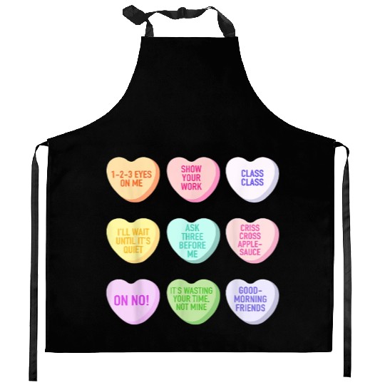 Teacher Valentines Day Conversation Heart School Kitchen Aprons