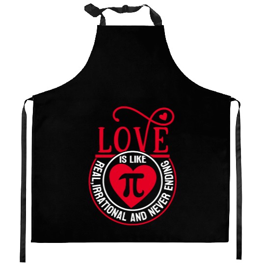 Funny Love is Like Pi Day Kitchen Aprons Math Pi Day 3 14