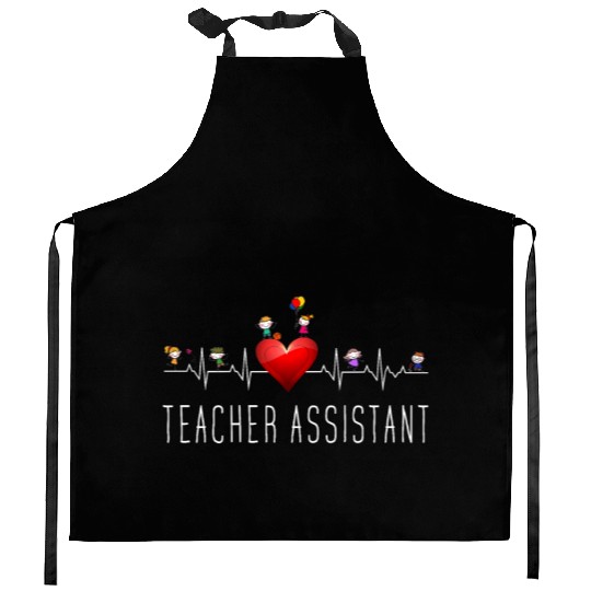 Teacher Assistant Heartbeat Kindergarten Kitchen Aprons