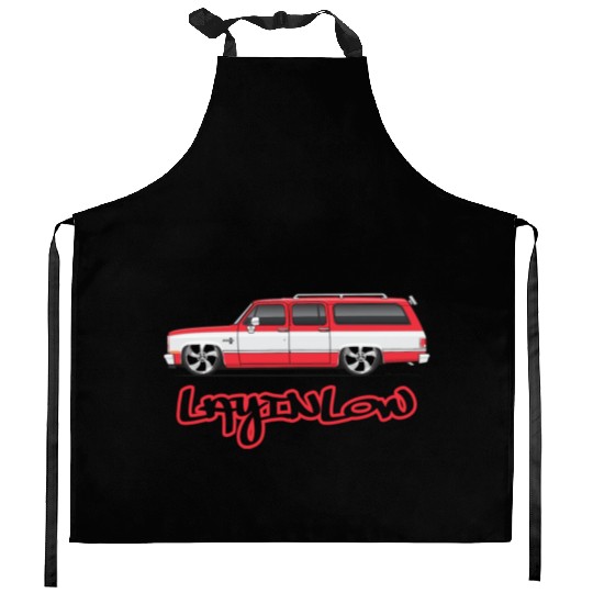 layinlow Cardinal Red Kitchen Aprons