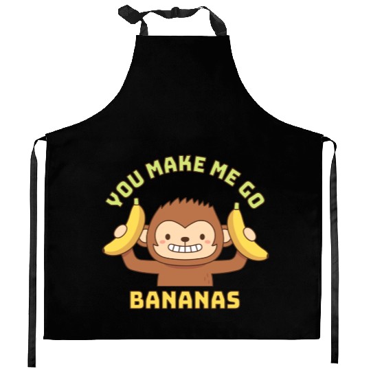 Cute Monkey You Make Me Go Bananas Kitchen Aprons