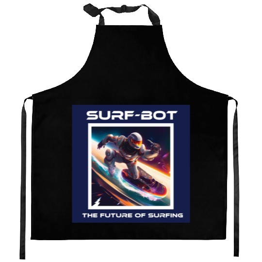 Robot Silver Surfer Kitchen Aprons