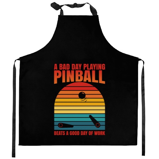 Retro Pinball Beats Work Arcade Machine Kitchen Aprons