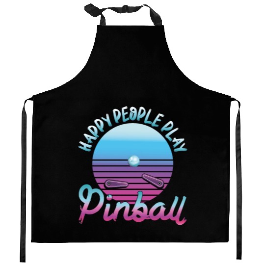 Happy People Play Pinball Retro 80s Kitchen Aprons