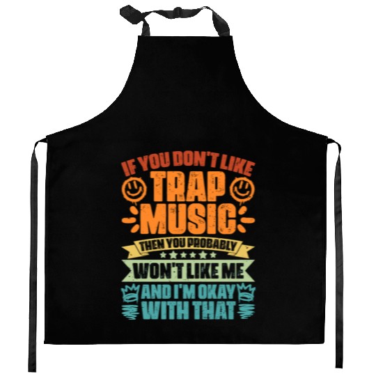 Vintage Trap Music Trapping Humor For A Trap Music Kitchen Aprons