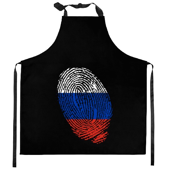 Russian flag fingerprints Kitchen Aprons