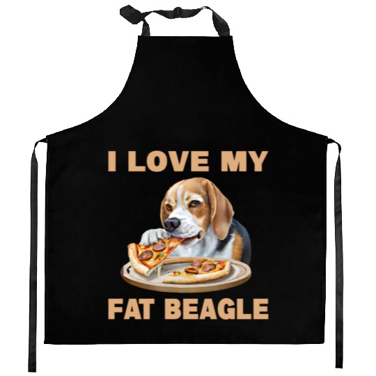 I Love My Fat Beagle Kitchen Aprons