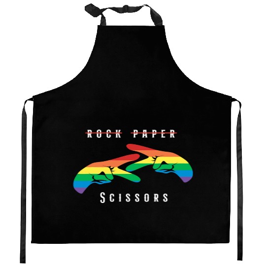 Rock Paper Scissors | Funny Lesbian Pride LGBT Kitchen Aprons