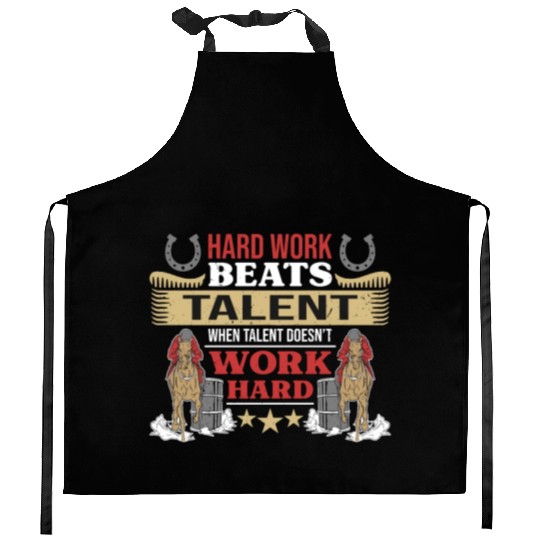 Barrel Racing Hard Work Beats Talent Horse Racing Kitchen Aprons