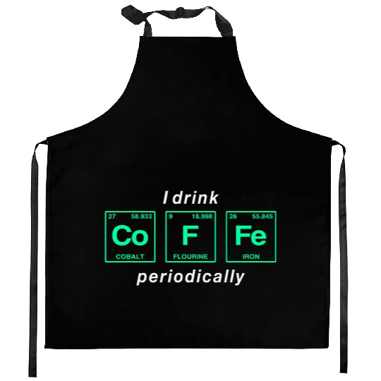 COFFEE - with elements of the periodic table Kitchen Aprons