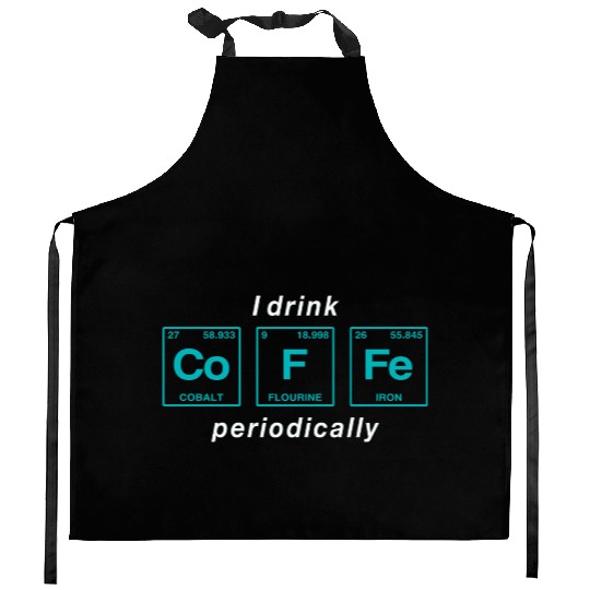 COFFEE - with elements of the periodic table Kitchen Aprons