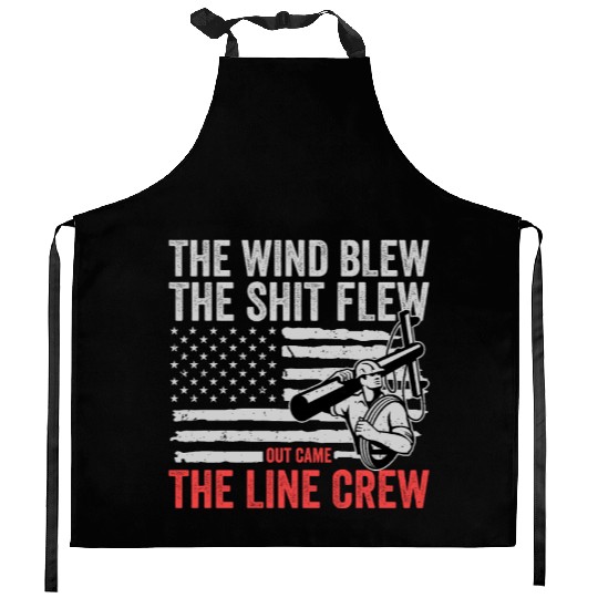Funny Electrical Lineman Saying Thank A Lineman Kitchen Aprons