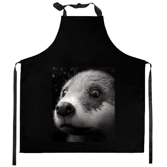 Fashionable Otter Design Cool Sea Otter With Blue Kitchen Aprons