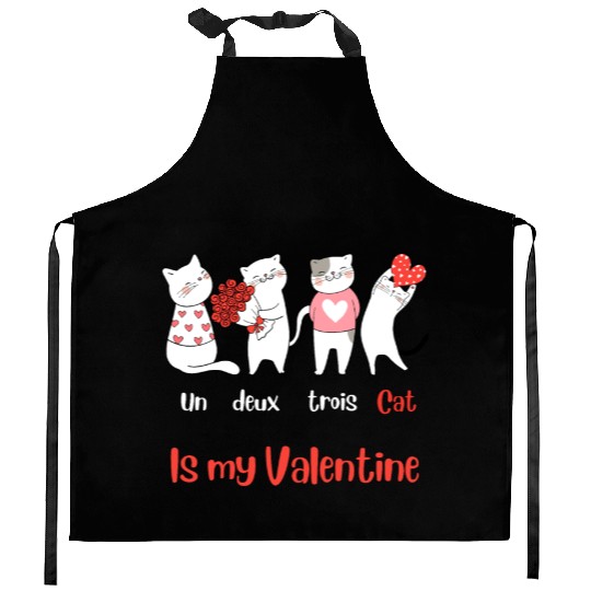 Un Deux Trois Cat is my Valentine Kitchen Aprons