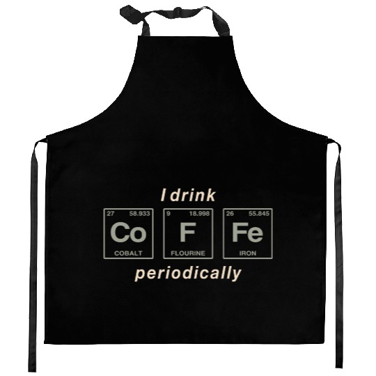 COFFEE - with elements of the periodic table Kitchen Aprons