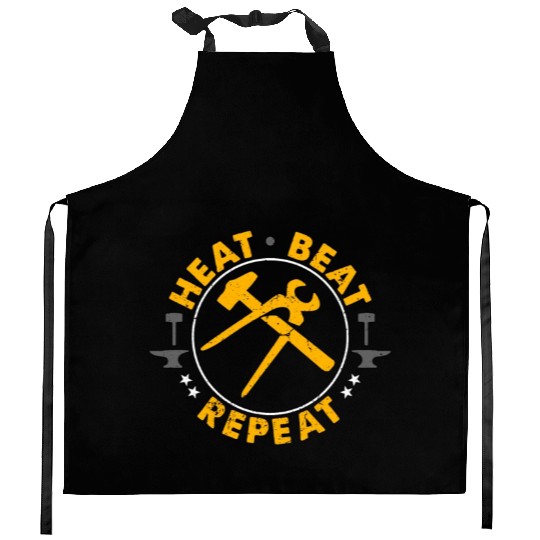 Forging Heat Beat Repeat Iron Worker Blacksmiths Kitchen Aprons
