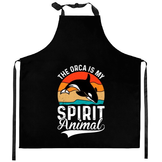 The Orca My Spirit Animal Kitchen Aprons