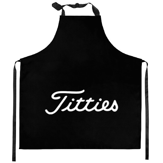 funny golf titties funny saying golfer golfing Kitchen Aprons