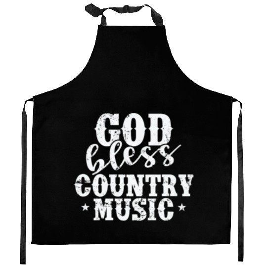 God bless Country Music USA America Cowboys Kitchen Aprons
