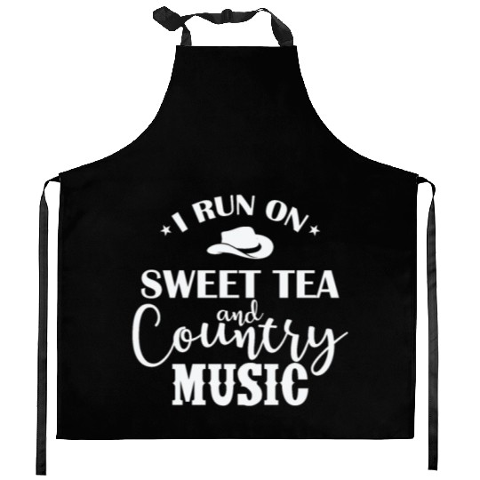 I run on Sweet Tea and Country Music USA Kitchen Aprons