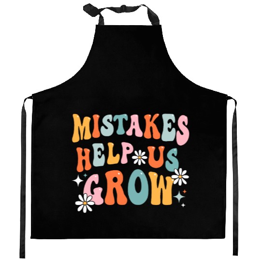 Groovy Growth Mindset Positive Retro Teacher Back Kitchen Aprons