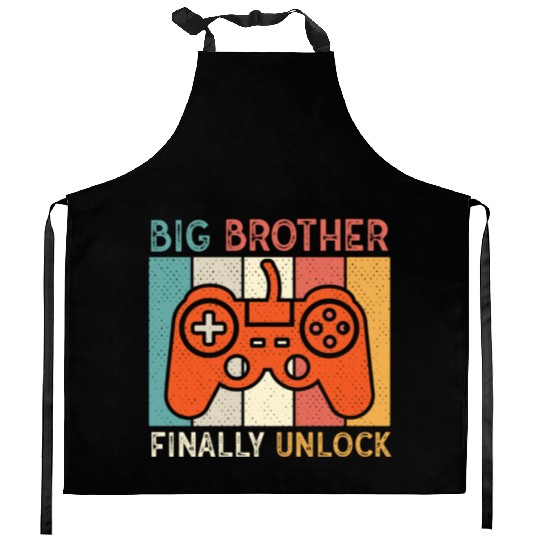 Big Brother Finally Big Bro Gamer Promoted Son Kitchen Aprons