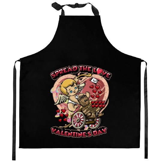 Spread The Love Cupid Arrow Heart Kitchen Aprons