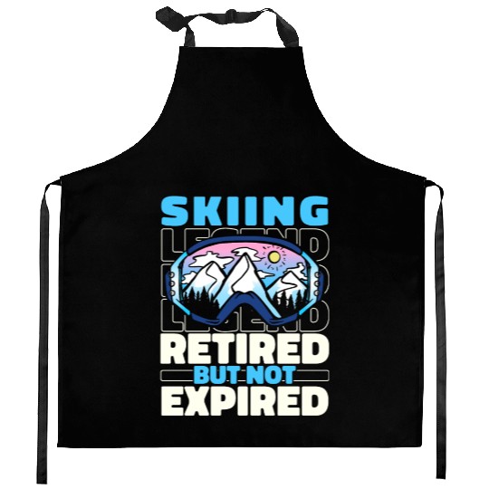 Skiing Skier Retired Kitchen Aprons