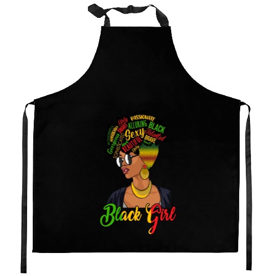Juneteenth Independence Day Black Girl Kitchen Aprons