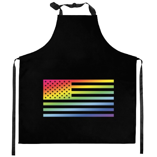 Stars And Stripes / Rainbow Flag (America) Kitchen Aprons
