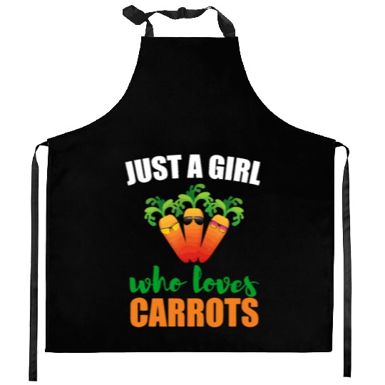 Just A Girl Who Loves Carrots Funny Vegetable Love Kitchen Aprons