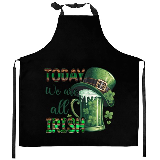 Mens St Patricks Day All Irish Green Shamrock Kitchen Aprons