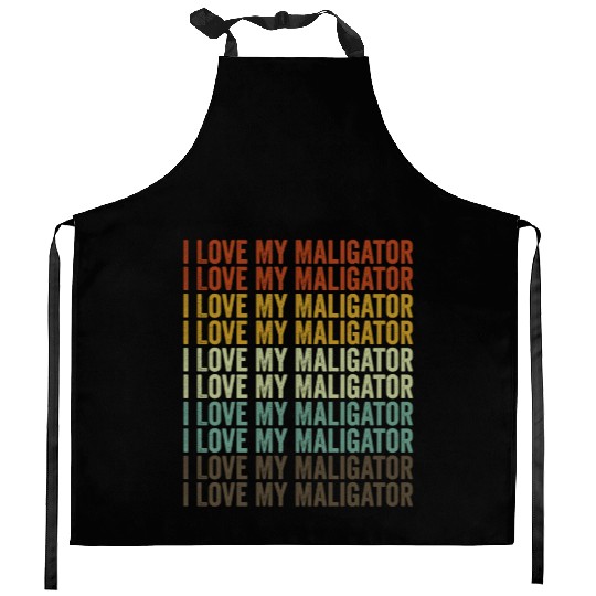 I Love My Maligator Belgian Malinois Dog Lover Kitchen Aprons