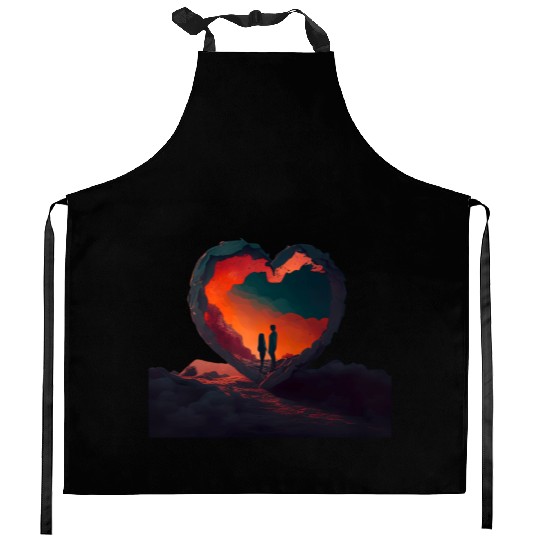 valentines day Kitchen Aprons