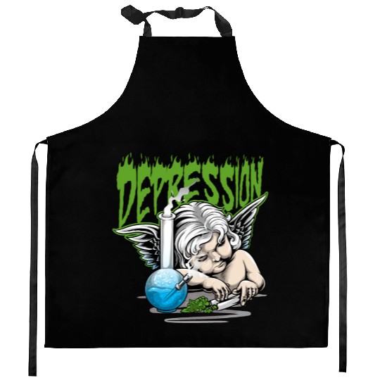 Depression Angel Kitchen Aprons