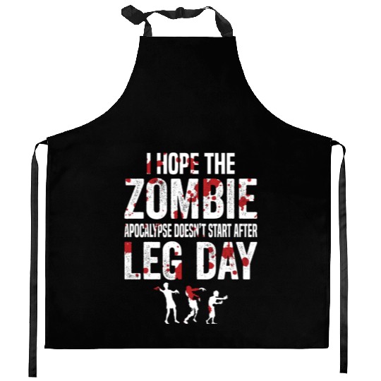 Funny Zombie Leg Day For Gym Lover Kitchen Aprons