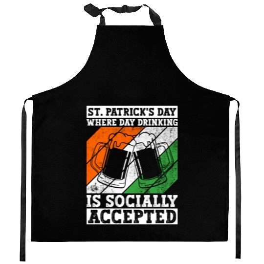 St. Patrick's Day Where Day Drinking Is Socially Kitchen Aprons