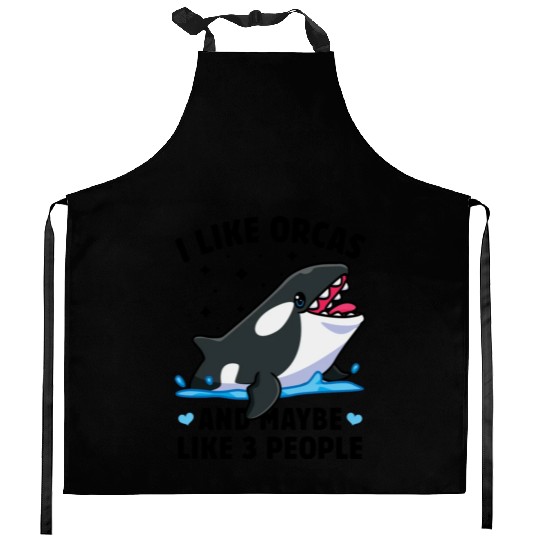 I like orcas and maybe like 3 people killer whale Kitchen Aprons