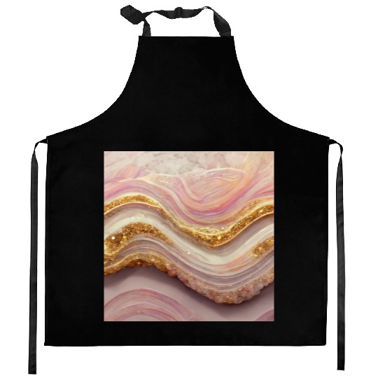 Pink Agate Geode Stone Kitchen Aprons