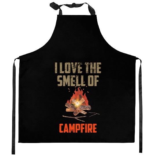 Camping I Love The Smell Of Campfire Nature Lover Kitchen Aprons