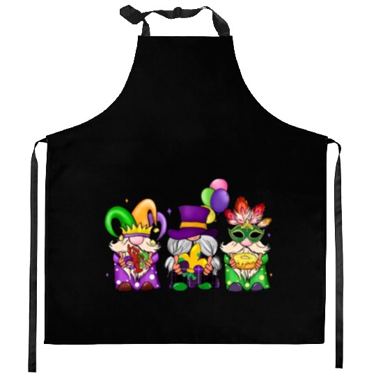 Kids Toddler Girls Fleur de Lis Mardi Gras Gnomes Kitchen Aprons
