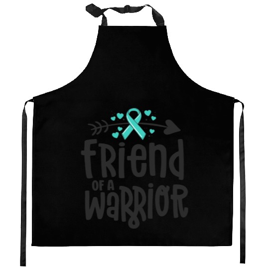 Friend Of A Warrior Support Team Ovarian Cancer Kitchen Aprons