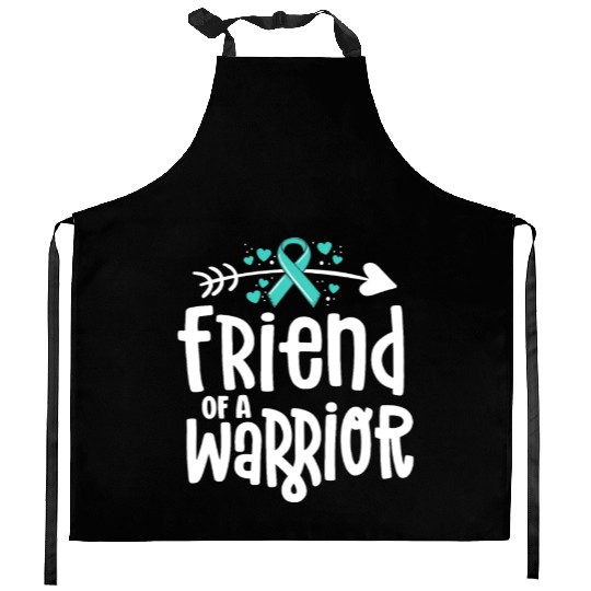 Friend Of A Warrior Support Team Ovarian Cancer Kitchen Aprons