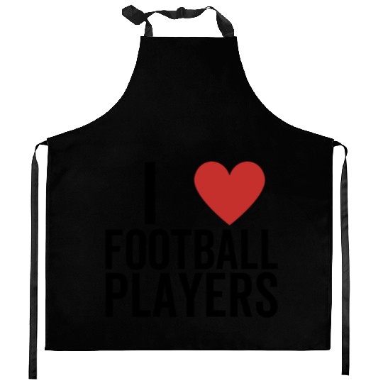 I Love Football Players Kitchen Aprons