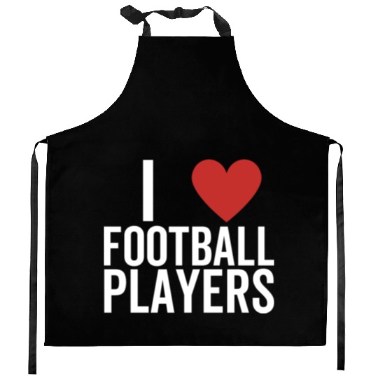 I Love Football Players Kitchen Aprons