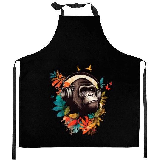 Gorilla DJ Jungle Kitchen Aprons