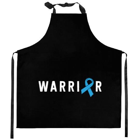 Prostate Cancer Warrior Light Blue Ribbon Dad Kitchen Aprons