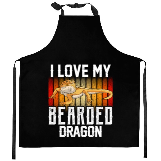 I Love My Bearded Dragon Animal Reptile Pet Lover Kitchen Aprons
